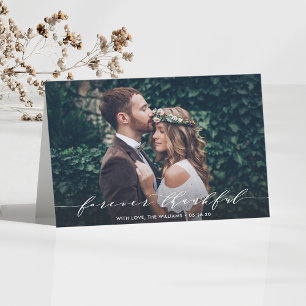 Forever Thankful Thank You Wedding Photo Card