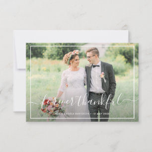 forever thankful wedding photo thank you card