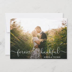 Forever Thankful Wedding Thank You Heart PHOTO Card