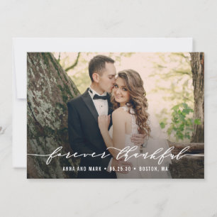 Forever Thankful Wedding Thank You Photo Card