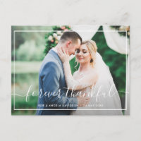 forever thankful white script wedding