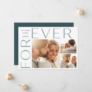 Forever Three Photo Collage Engagement Announcement