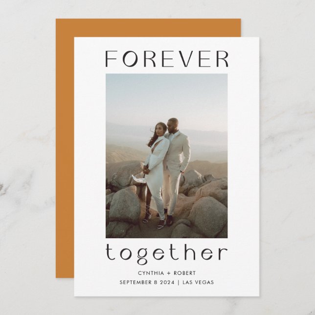 Forever Together Bronze Wedding Announcement (Front/Back)