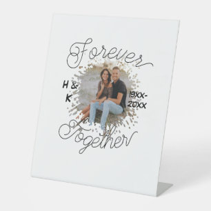 FOREVER TOGETHER COUPLE ANNIVERSARY PHOTO YEAR PEDESTAL SIGN