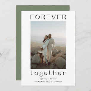 Forever Together Sage Green Wedding Announcement