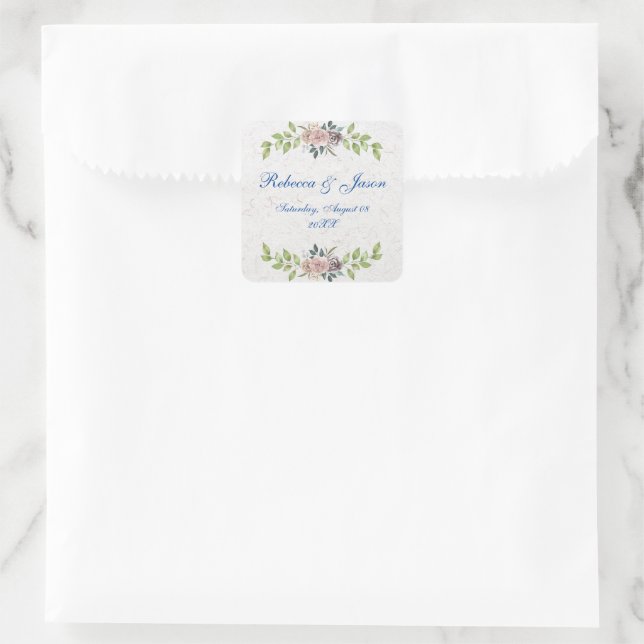Forever - Two Hearts - One  Love  Square Sticker (Bag)