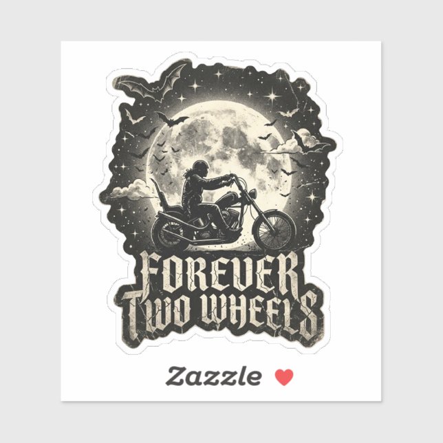 Forever Two Wheels Full Moon Bat Decal (Sheet)