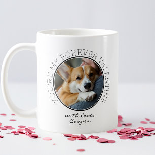 Forever Valentine Dog Dad Cute Custom Pet Photo Coffee Mug