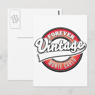 forever vintage monte carlo logo postcard