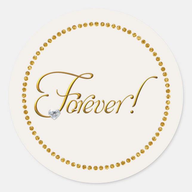 Forever Wedding Classic Round Sticker (Front)