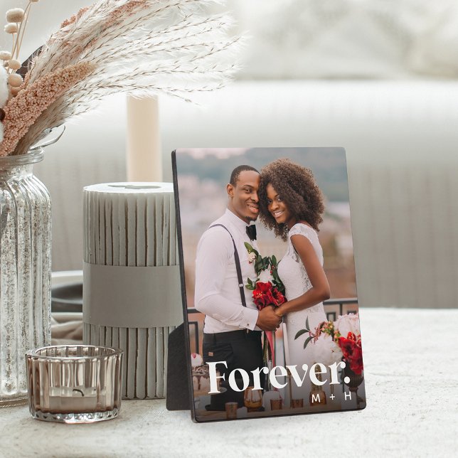 Forever | Wedding or Engagement Vertical Photo Plaque (Creator Uploaded)