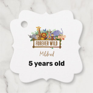 Forever Wild Birthday Favour Tag