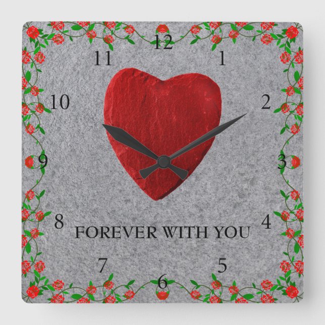 Forever with you square wall clock (Front)