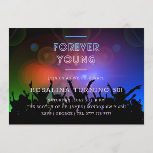 Forever Young Dance Club   Birthday Invitation