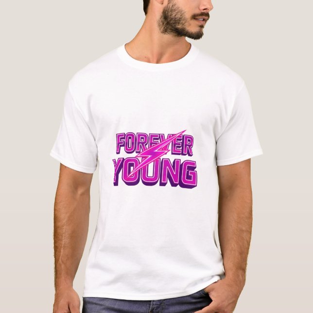 Forever Young Retro Lightning Bolt Icon Tee (Front)