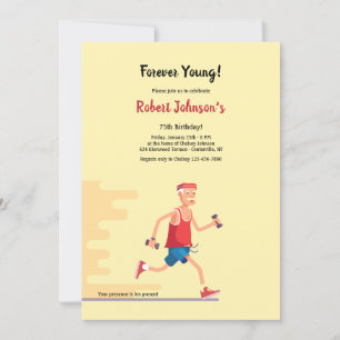 Forever Young Senior Citizen Birthday Invitation
