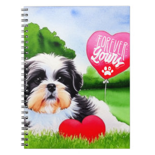 Forever Yours Black and White Shih Tzu Notebook