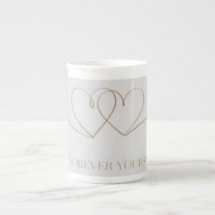Forever Yours: Intertwined Hearts Design Bone China Mug