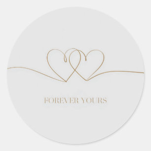 Forever Yours: Intertwined Hearts Design Classic Round Sticker