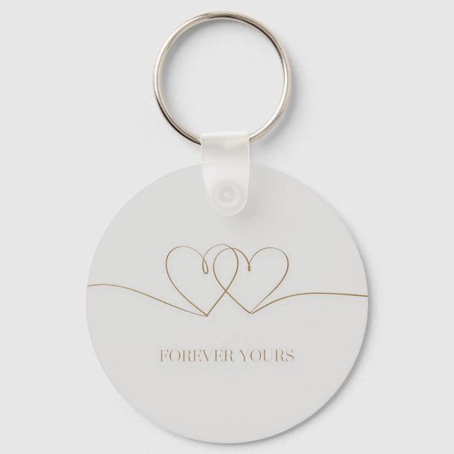 Forever Yours: Intertwined Hearts Design Key Ring (Front)