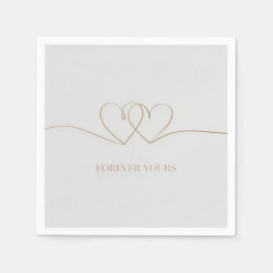 Forever Yours: Intertwined Hearts Design Napkin