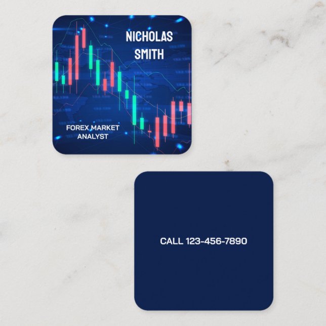 Forex Analyst Square Business Card (Front/Back)