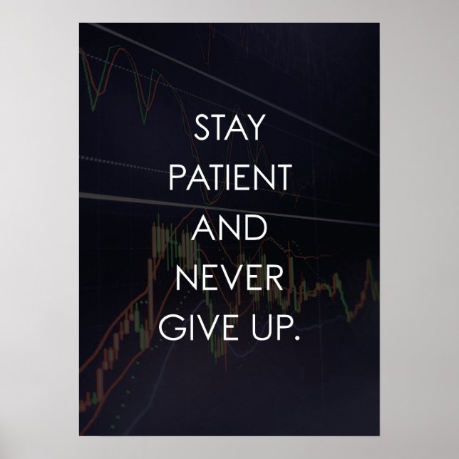 Forex and Trading - Stay Patient And Never Give Up Poster (Front)