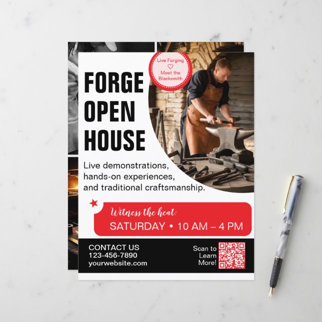 Forge Open House Blacksmith Flyer  (Front/Back In Situ)
