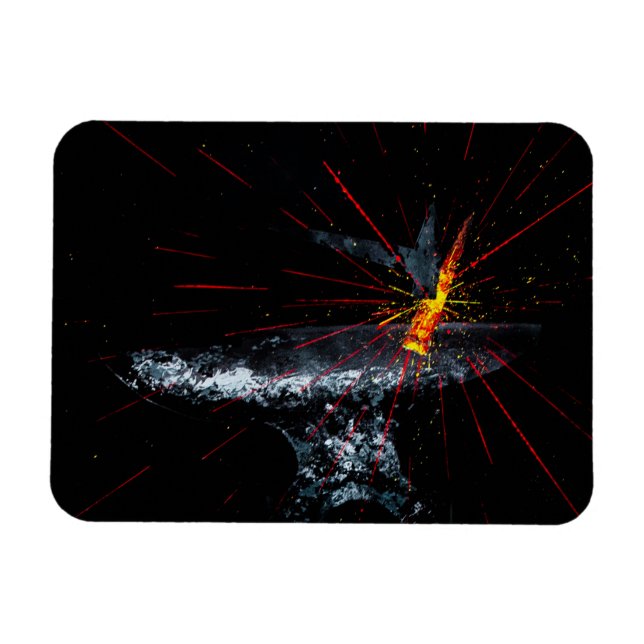 Forged Anvil Metal Knife Blacksmith Farrier Magnet (Horizontal)