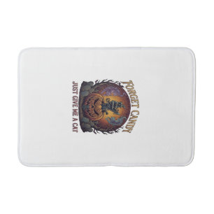 Forget Candy Just Give Me Cat Halloween Pumpkin_1 Bath Mat