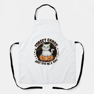 Forget Candy Just Give Me Cats Halloween for Men W Apron