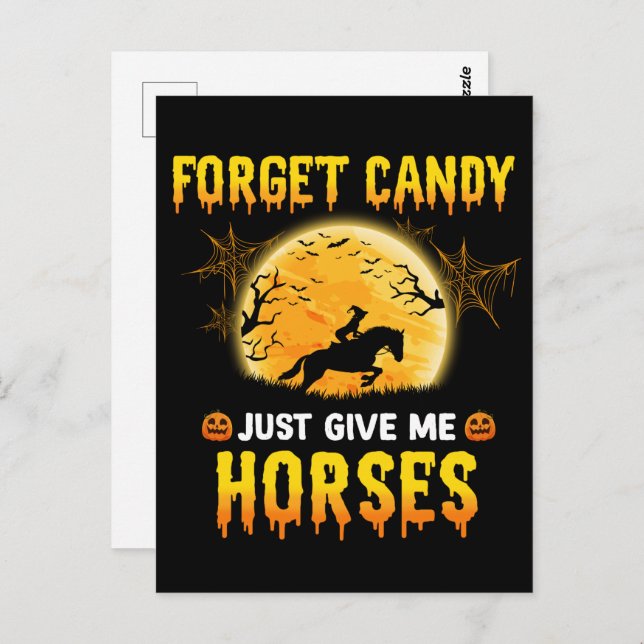 Forget Candy Just Give Me Horses Ideas Horse Rider Postcard (Front/Back)