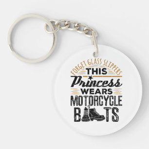 Forget Glass Slippers Princess Motorcycle Boots Key Ring