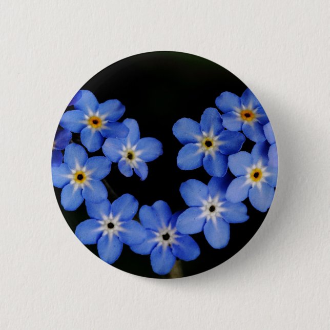 Forget me not 6 cm round badge (Front)