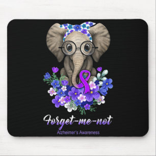 Forget me not Alzheimers Awareness Elephant Flower Mouse Pad