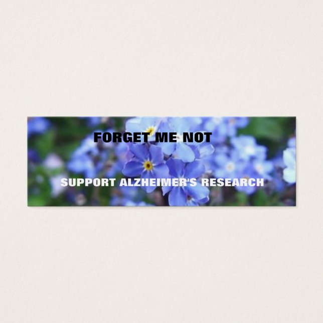 FORGET ME NOT ALZHEIMER'S BOOKMARK (Front)