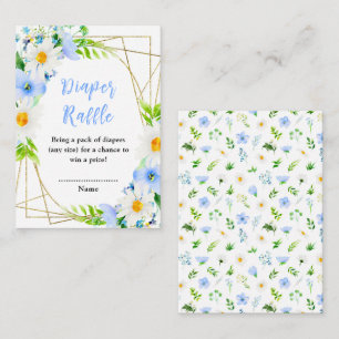 Forget-Me-Not and Daisies Baby Diaper Raffle Enclosure Card