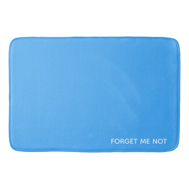 Forget-me-not blue colour name bath mat (Front)