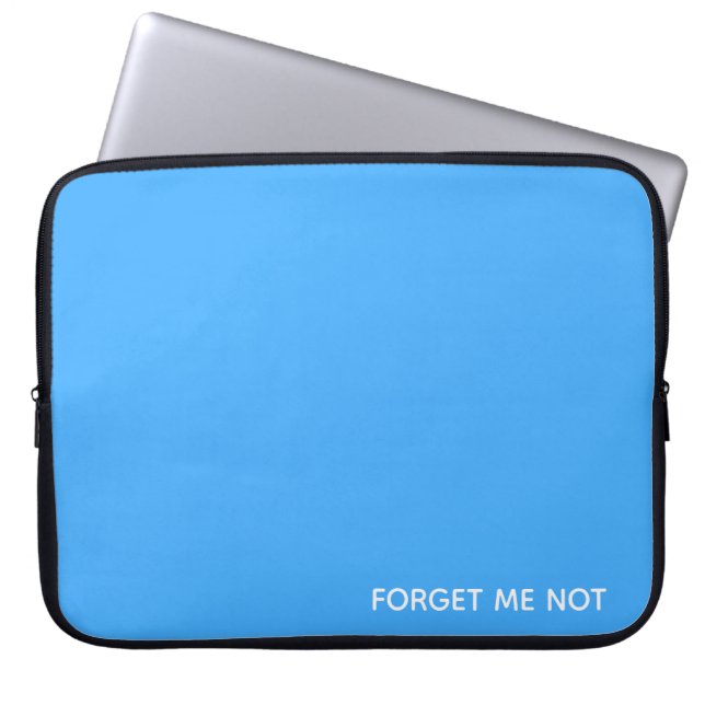 Forget-me-not blue colour name laptop sleeve (Front)