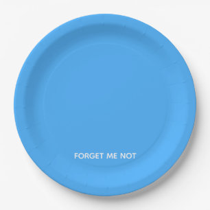 Forget-me-not blue colour name paper plate