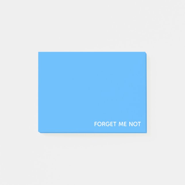 Forget-me-not blue colour name post-it notes (Front)