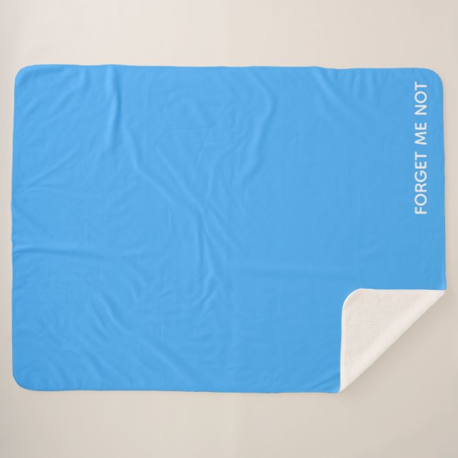 Forget-me-not blue colour name sherpa blanket (Front (Horizontal))