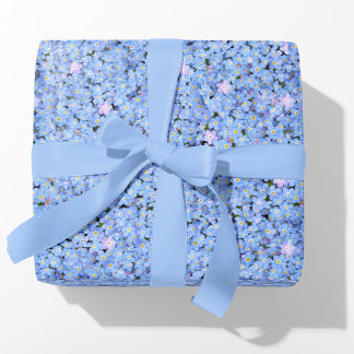 Forget-me-not Blue Floral Photographic  Wrapping Paper