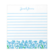 Forget-Me-Not Blue Flower Garden Lined