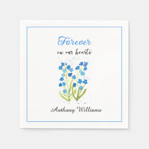 Forget me not Blue Flowers Funeral Napkin