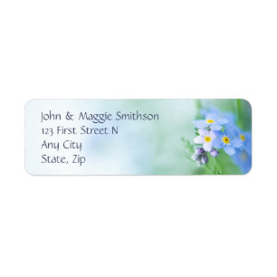 Forget Me Not Blue Garden Flower Return Address Label