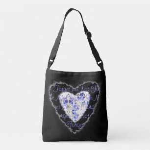 Forget-Me-Not Blue & Purple Heart 2 sides Crossbody Bag
