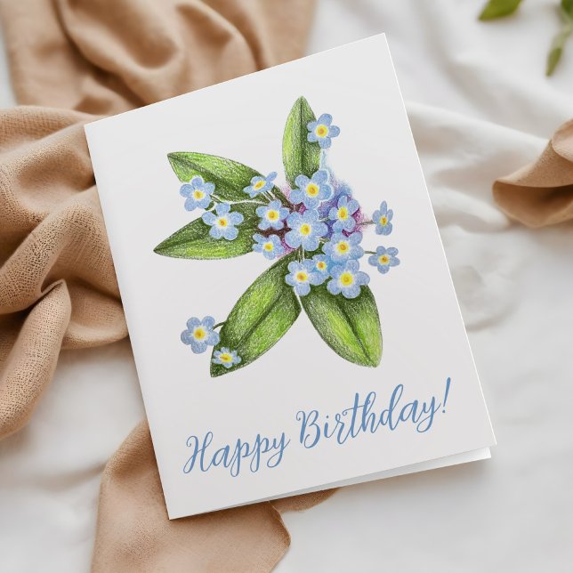 Forget Me Not Botanical Business Happy Birthday Card (Creator Uploaded)