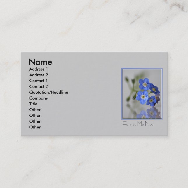 Forget me Not Business Card (Front)