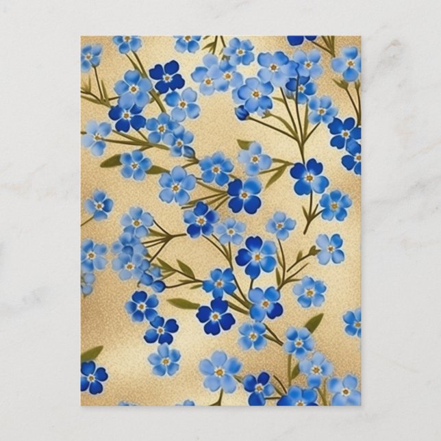 Forget-me-not Chiyogami  Postcard (Front)